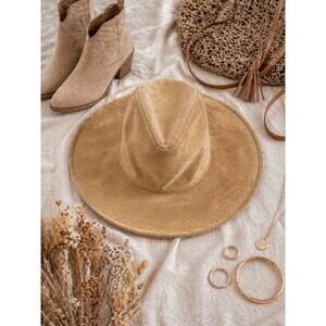 San Diego Hat Company Camel Suede Floppy Wide Brim Hat Boho Western Packable